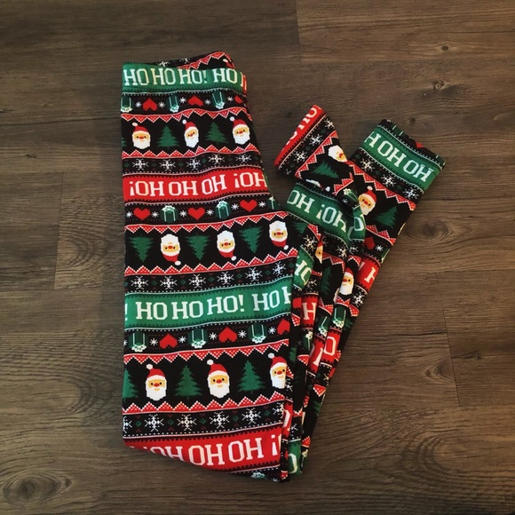 No Boundaries Pants - Christmas Santa Claus Fleece Leggings Size Small